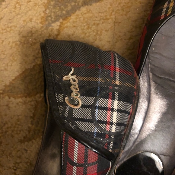 Coach Grey and Red Plaid Flats - Picture 4 of 4